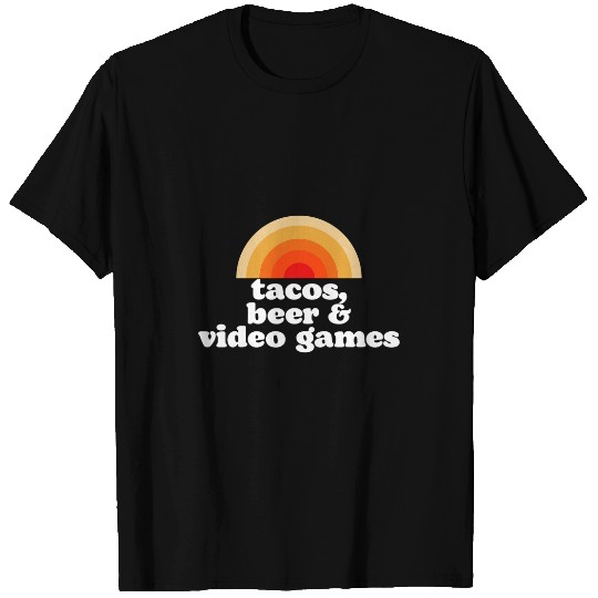 Beer Fun Tacos Beer Video Game Funny Retro Gamer vintages Gaming T-Shirts