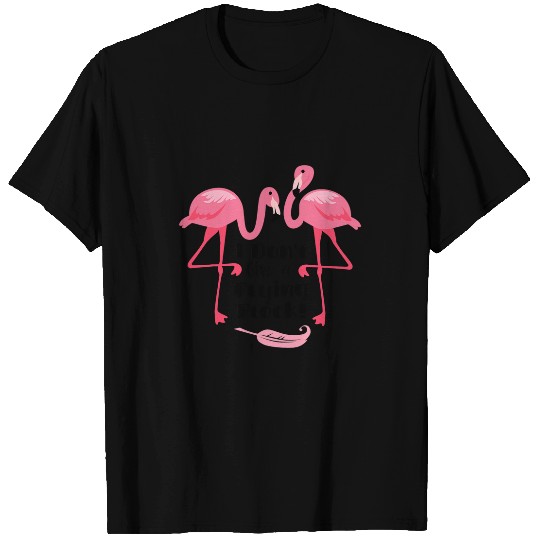 Flamingo Pet Hater Attitude Flamingo Dont Give A Flock F Off Adulting T-Shirts