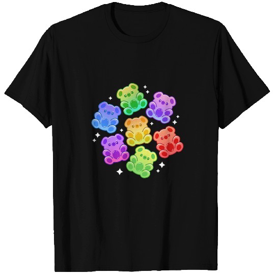 Bear Pet Aesthetic Kawaii Cute Rainbow Gummy Bear T-Shirts