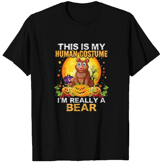 Bear Pet This Is My Human Costume Im Really A Cat Bear Halloween 31 T-Shirts