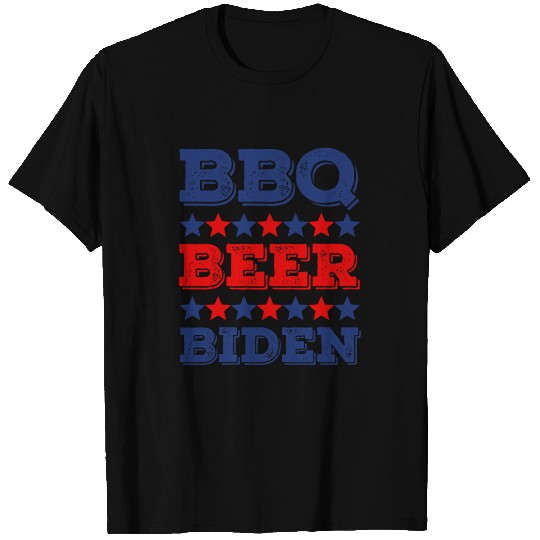Beer Fun BBQ Beer Biden Funny USA 4th July Independence Day Humor T-Shirts