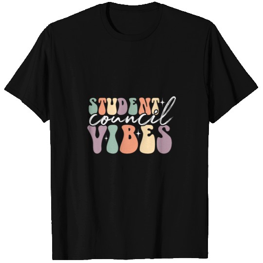 Groovy Student Council Vibes School Student Teacher T-Shirts