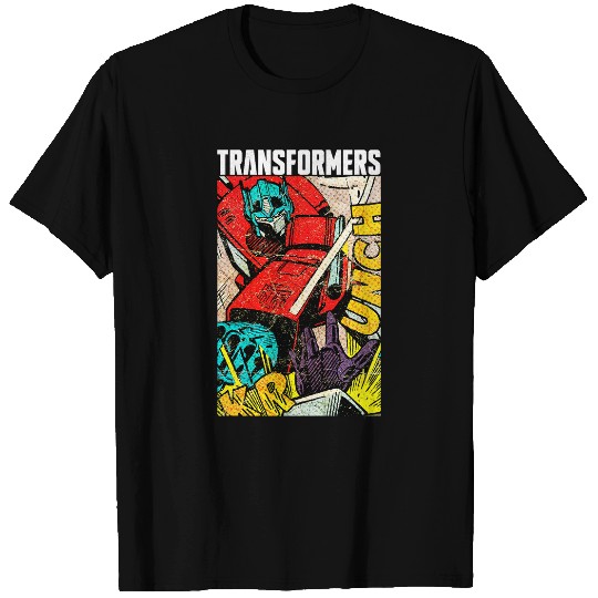Book Fun Transformers vintages Faded Optimus Prime Comic Book Punch T-Shirts