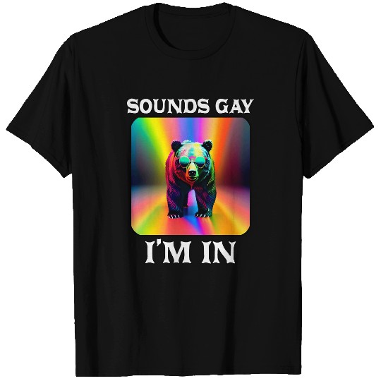 Bear Pet Bear Gay Pride Month Rainbow LGBTQ Grizzly Wearing Shades 1 T-Shirts