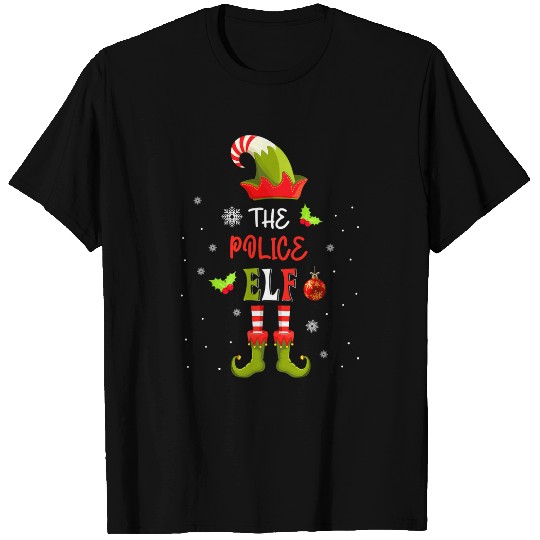 Police Job Im The Police Elf Hat Christmas Police Lover T-Shirts