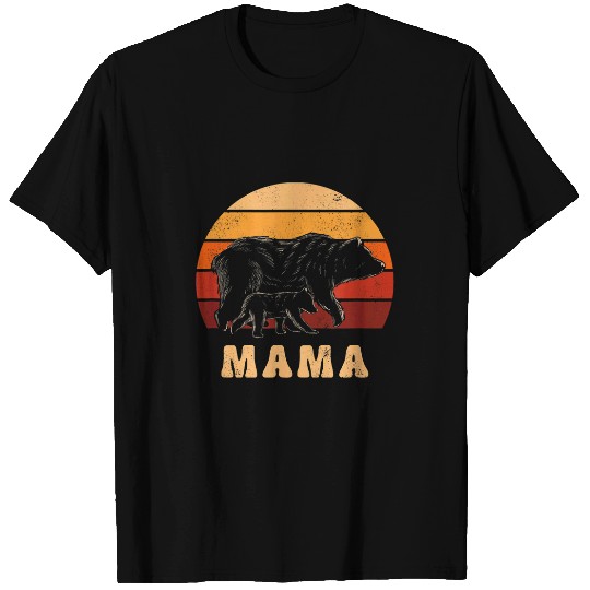 Bear Pet Mama Mother s Day Bear Love Brown Bear Family vintages Sunset T-Shirts