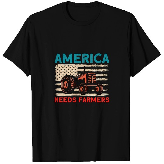 Tractor Fun Farmer Farm Agriculture America Needs Farmers T-Shirts