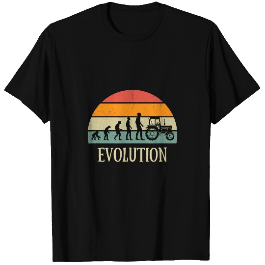 Tractor Fun driving Evolution Tractor Gift Farmer Humor Men T-Shirts