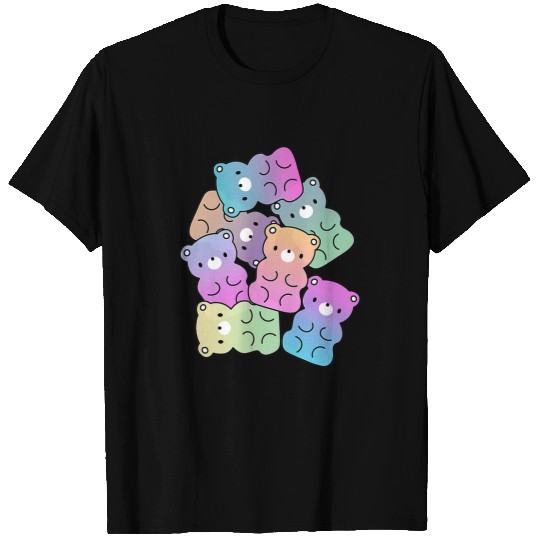 Bear Pet Cute Rainbow Gummy Bear Design Kawaii Aesthetic Teens T-Shirts