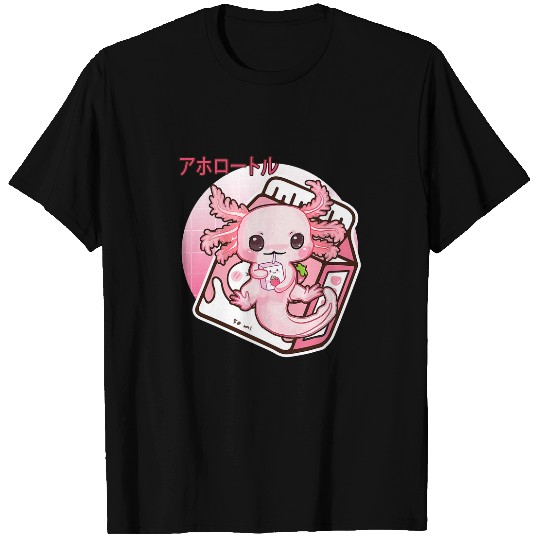 Axolotls Pet Japanese Style Kawaii Axolotls Strawberry Milk Anime Girl Boy 280 T-Shirts