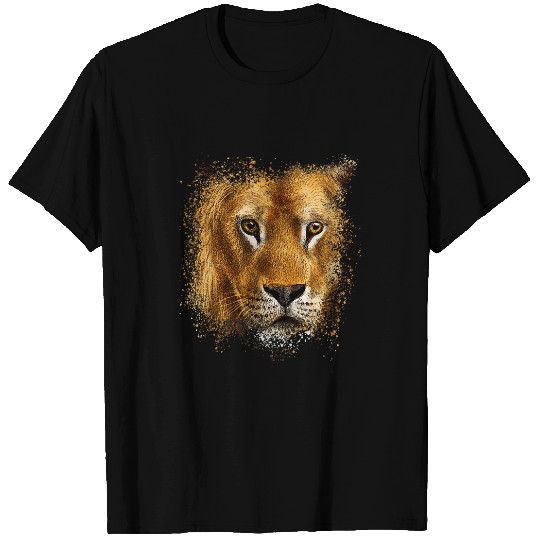 Lion Pet Face Stylish Splash Art Paint Retro Graphic T-Shirts
