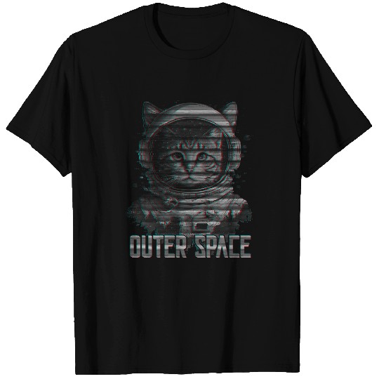 Astronaut Job cat synthwave outer space cat lover cosmic cat T-Shirts