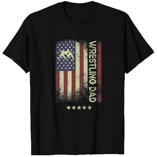 Sport Wrestling USA American Flag Wrestling Dad T-Shirts