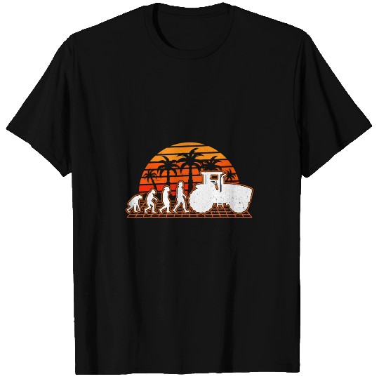 Tractor Fun driving Evolution Retro Tractor Driver Farmer T-Shirts