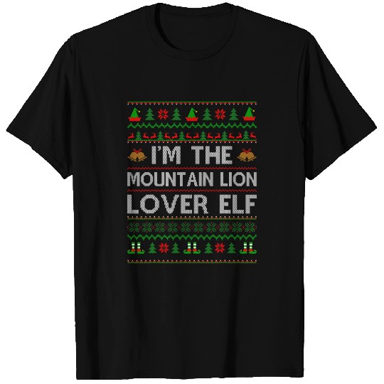Lion Pet Family Matching Ugly Mountain Lion Lover Elf Christmas T-Shirts