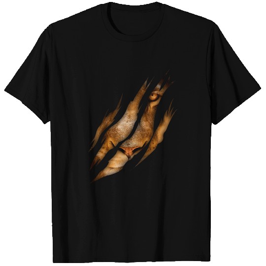 Lion Pet Face Torn Claw Wild Animal Cat Safari King T-Shirts