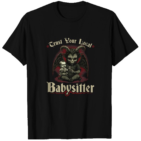 Satanic Babysitter Quote vintages Occult Baphomet Satanic T-Shirts