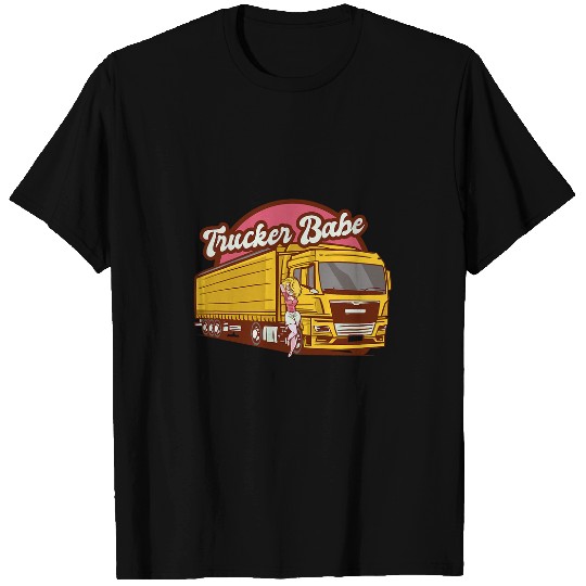 Truck Fun Babe Semi Truck Driver Cute Girl Driver 18 Wheel T-Shirts