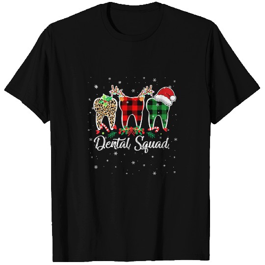 dentists Job Christmas Dental Squad Merry xmass dentists Leopard Noel T-Shirts