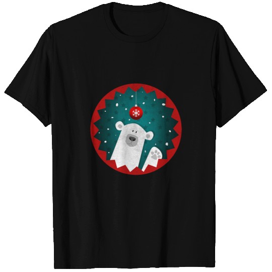 Bear Pet Cute Polar Bear Winter Christmas With Snowflakes T-Shirts