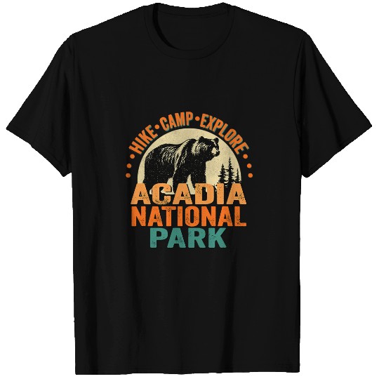 Bear Pet Acadia National Park Maine Preserve Black Bear Grunge T-Shirts