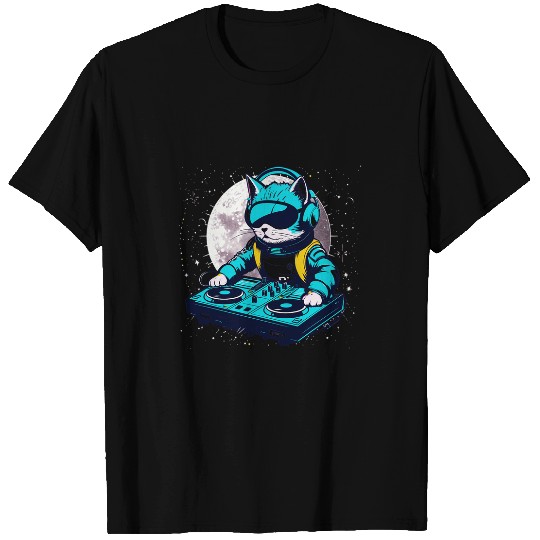 Astronaut Job Cat DJ 2Funny Space Cat DJ Cat Lover 2EDM T-Shirts
