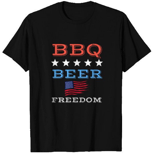 Beer Fun BBQ Beer Freedom America USA Party 4th Of July Summer Gift 2 T-Shirts