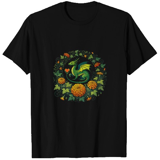 Dragon Pet Marigold Moss Dragon Illustration T-Shirts