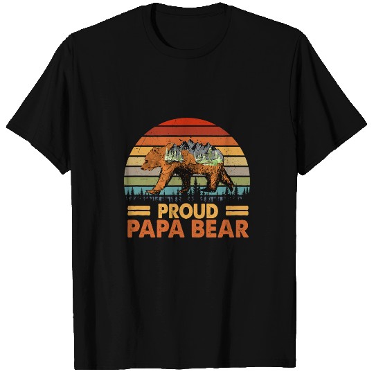 Bear Pet Mens Proud Papa Bear Fathers Day Retro Girl Dad T-Shirts