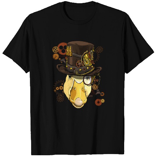 Duck Pet Steampunk Gothic Duck Mechanical Farm Animal Face T-Shirts