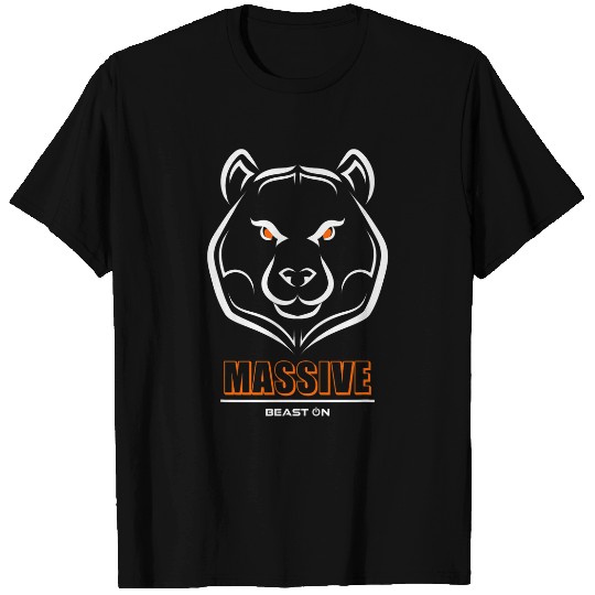 Bear Pet Bear Head Solid Orange Gym Workout Fitness Training Gains T-Shirts
