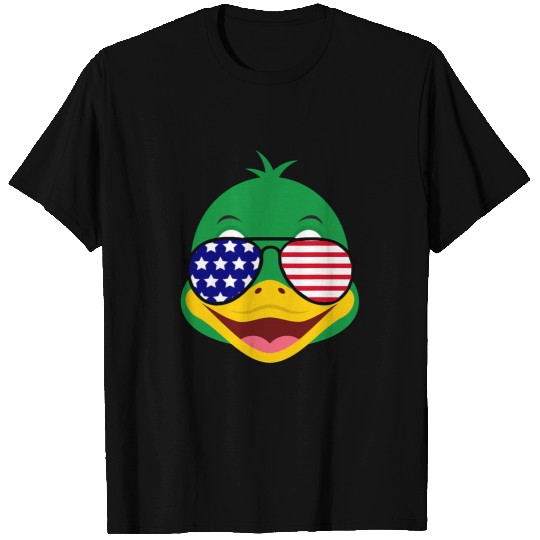 Duck Pet Face 4th Of July USA Sunglasses American Flag T-Shirts