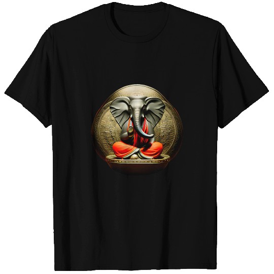 Elephant Pet HyChi AI Generated Meditating Elephant T-Shirts