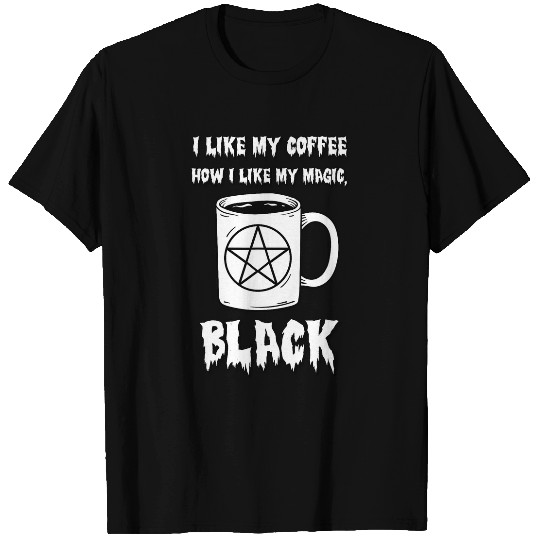 Coffee Fun Trendy Black Magic Coffee Pentacle Cup T-Shirts
