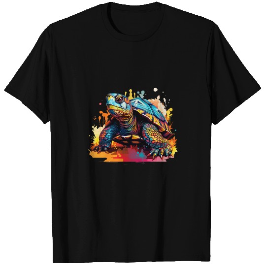 Eastern Box Turtle Lover Colorful Splash Art T-Shirts