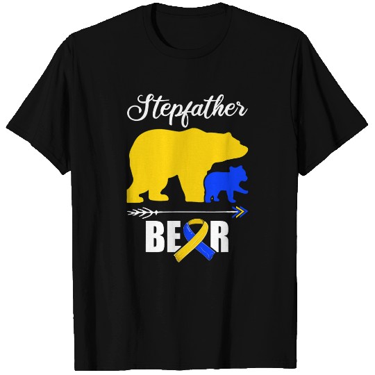 Bear Pet Stepfather Bear Down Syndromes Awareness T21 Stepdad T-Shirts
