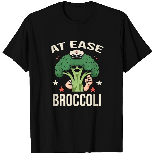 At Ease Broccoli Funny Graphic Tees T-Shirts