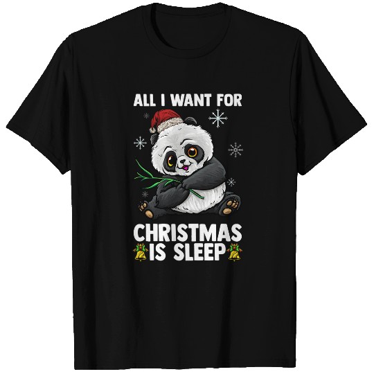 Panda Pet Santa Panda Wishes For Christmas Sleep T-Shirts