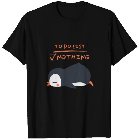 Penguin Pet Cute Lazy Sleeping Baby Penguin Marine Life Animals T-Shirts