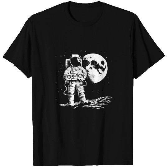 Astronaut Recorder Moon Universe Galaxy Space Stars Retro T-Shirts