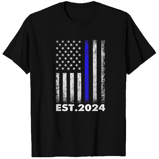 Police Job Graduation EST 2024 Thin Blue Line Police Academy T-Shirts
