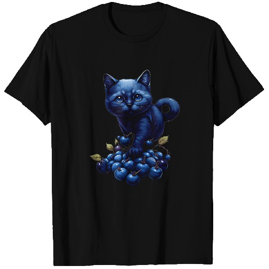 Blueberry Cat Fruit Berry Kitten Healthy Fresh Blueberries T-Shirts