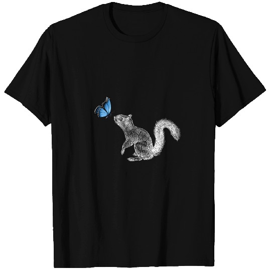 Squirrel Pet With Butterfly T-Shirts