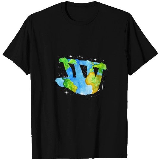 Sloth Pet Earth Day Sloth Silhouette Watercolor Art Planet T-Shirts