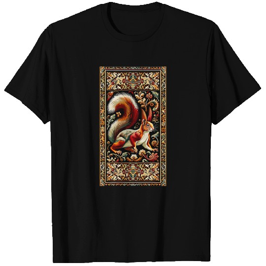 Squirrel Pet Artwork Elegant Tapestry Motif Style 1 T-Shirts