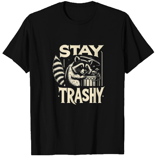 Raccoon Pet Funny Stay Trashy Raccoon Lovers Retro 4 T-Shirts