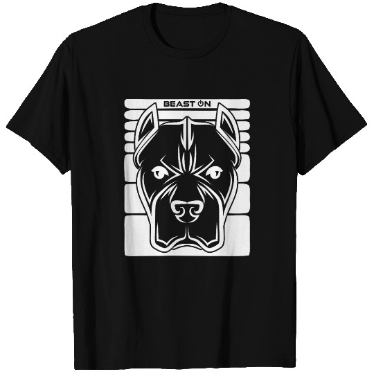 Gym Bulldog Head White Fitness Workout Modern Gym Training T-Shirts