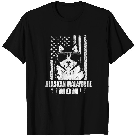 Alaskan Malamute Mom Cool vintages Retro Proud American T-Shirts