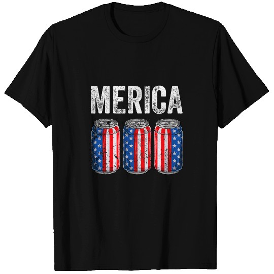 Beer Fun Beer American Flag 4th Of July Merica USA Men Women Drinking T-Shirts