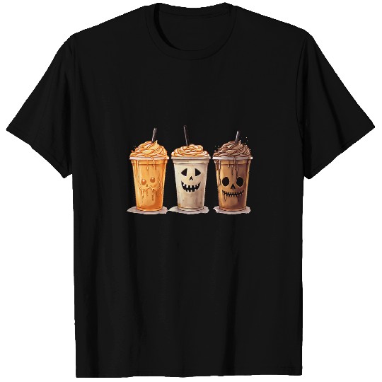 Coffee Fun Halloween Pumpkin Spice Latte Coffee Fall Women Men T-Shirts